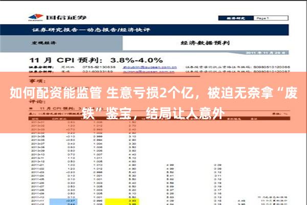 如何配资能监管 生意亏损2个亿，被迫无奈拿“废铁”鉴宝，结局让人意外