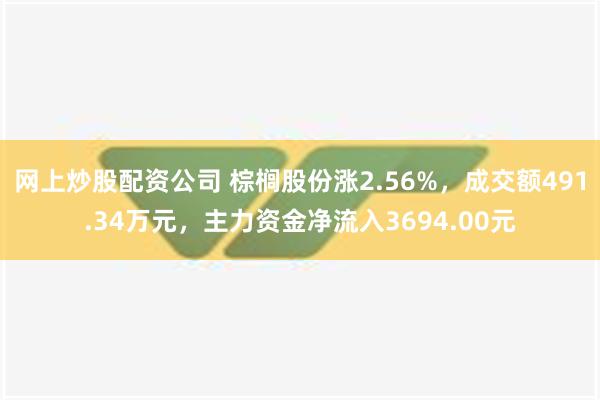 网上炒股配资公司 棕榈股份涨2.56%，成交额491.34万元，主力资金净流入3694.00元