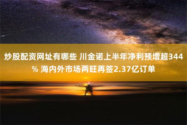 炒股配资网址有哪些 川金诺上半年净利预增超344% 海内外市场两旺再签2.37亿订单